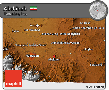 Physical 3D Map of Ābshīneh