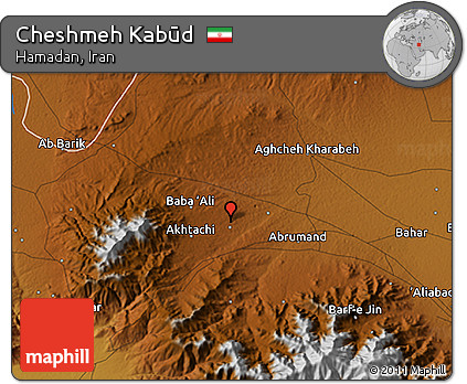 Physical 3D Map of Cheshmeh Kabūd