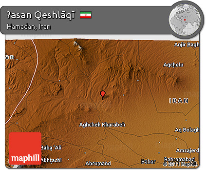 Physical 3D Map of Ḩasan Qeshlāqī