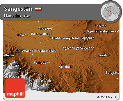 Physical 3D Map of Sangestān