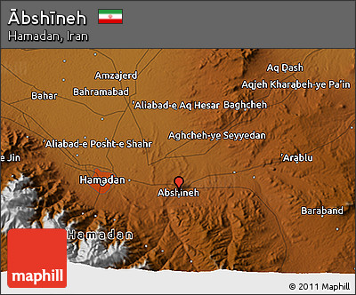 Physical 3D Map of Ābshīneh