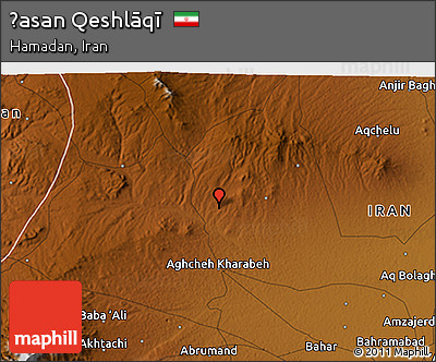 Physical 3D Map of Ḩasan Qeshlāqī