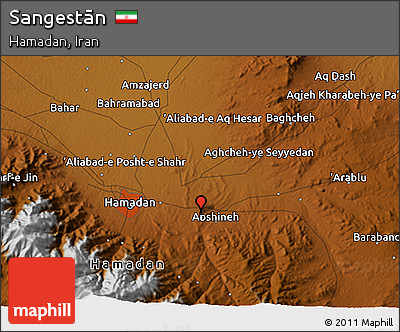 Physical 3D Map of Sangestān