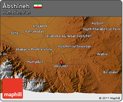 Physical 3D Map of Ābshīneh