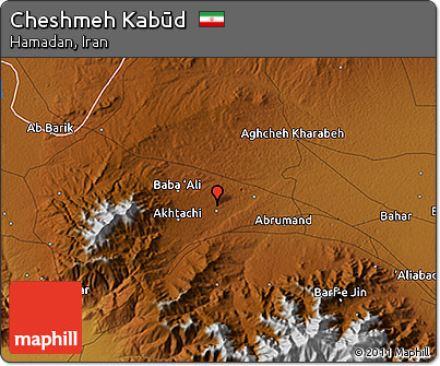 Physical 3D Map of Cheshmeh Kabūd