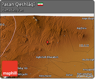 Physical 3D Map of Ḩasan Qeshlāqī