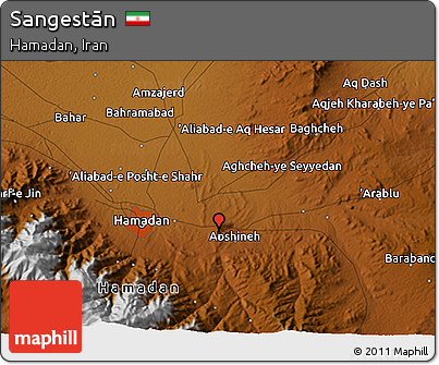 Physical 3D Map of Sangestān