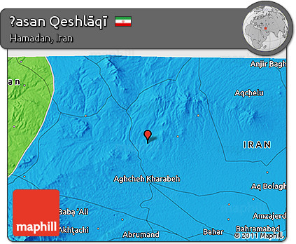 Political 3D Map of Ḩasan Qeshlāqī