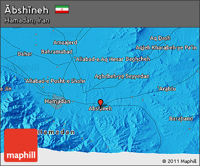 Political 3D Map of Ābshīneh