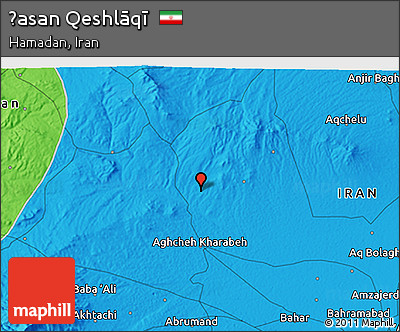 Political 3D Map of Ḩasan Qeshlāqī