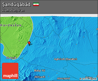Political 3D Map of Şandūqābād