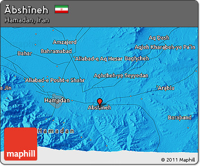 Political 3D Map of Ābshīneh