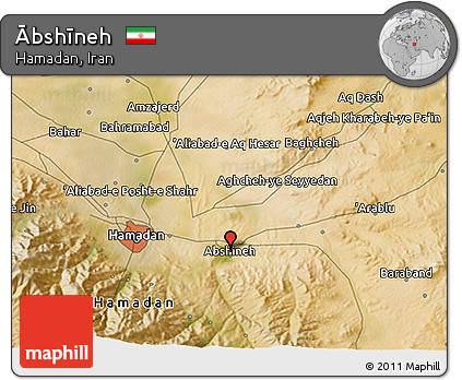 Satellite 3D Map of Ābshīneh