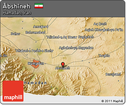 Satellite 3D Map of Ābshīneh