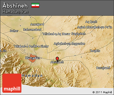 Satellite 3D Map of Ābshīneh