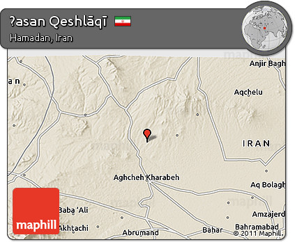 Shaded Relief 3D Map of Ḩasan Qeshlāqī