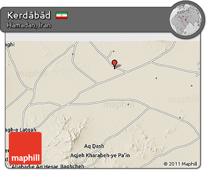 Shaded Relief 3D Map of Kerdābād