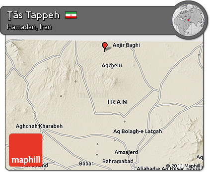 Shaded Relief 3D Map of Ţās Tappeh