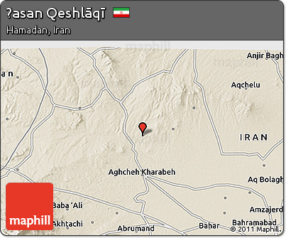 Shaded Relief 3D Map of Ḩasan Qeshlāqī
