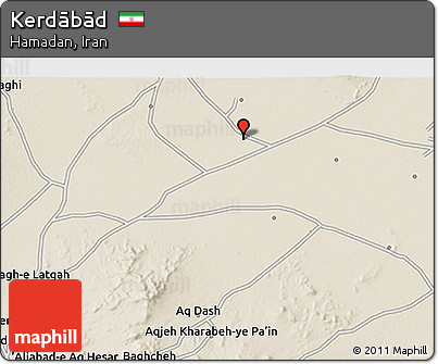 Shaded Relief 3D Map of Kerdābād