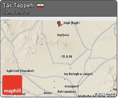 Shaded Relief 3D Map of Ţās Tappeh