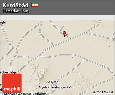 Shaded Relief 3D Map of Kerdābād