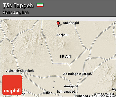 Shaded Relief 3D Map of Ţās Tappeh