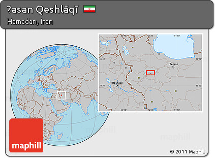 Gray Location Map of Ḩasan Qeshlāqī