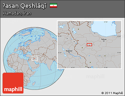Gray Location Map of Ḩasan Qeshlāqī