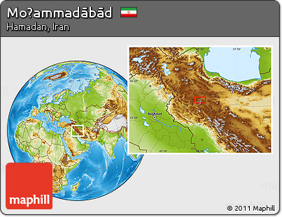 Physical Location Map of Moḩammadābād