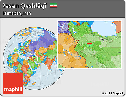 Political Location Map of Ḩasan Qeshlāqī