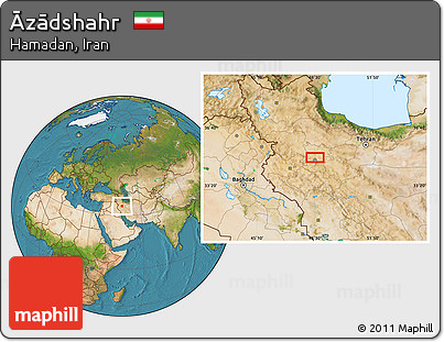 Satellite Location Map of Āzādshahr