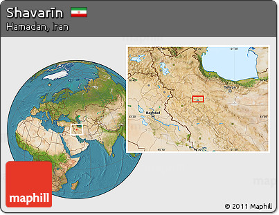 Satellite Location Map of Shavarīn