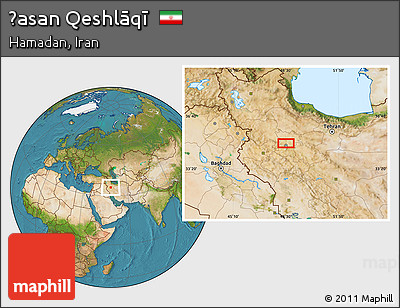 Satellite Location Map of Ḩasan Qeshlāqī