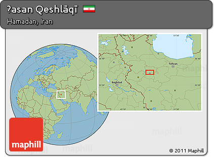 Savanna Style Location Map of Ḩasan Qeshlāqī
