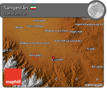 Physical Map of Sangestān