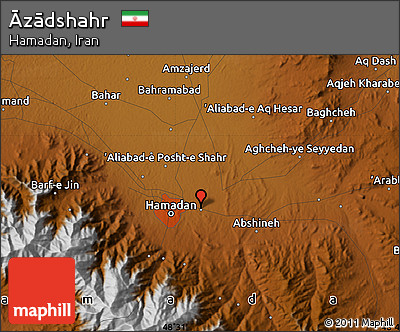 Physical Map of Āzādshahr