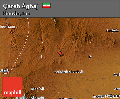 Physical Map of Qareh Āghāj