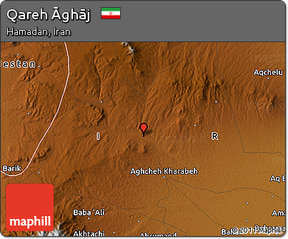 Physical Map of Qareh Āghāj