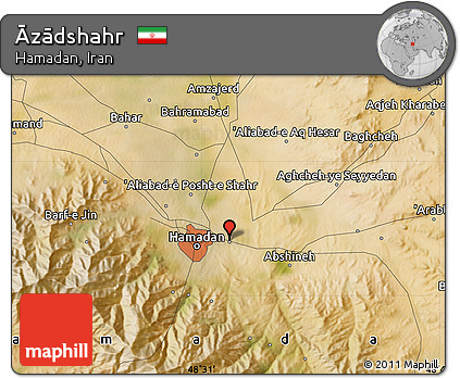 Satellite Map of Āzādshahr
