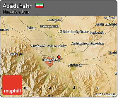 Satellite Map of Āzādshahr