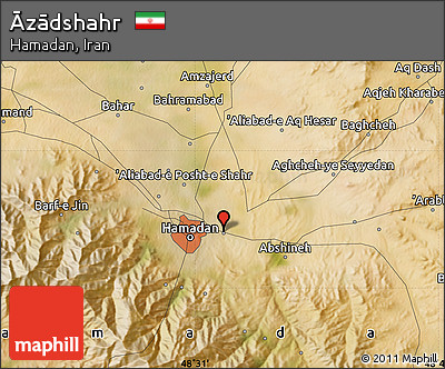 Satellite Map of Āzādshahr