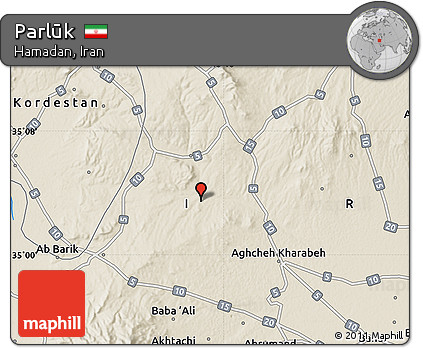 Shaded Relief Map of Parlūk