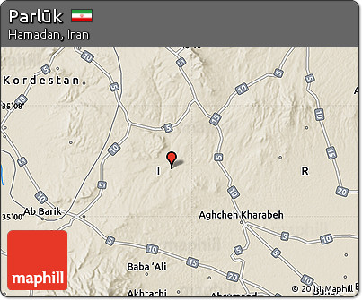 Shaded Relief Map of Parlūk