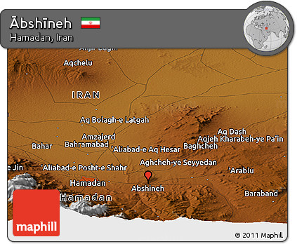 Physical Panoramic Map of Ābshīneh