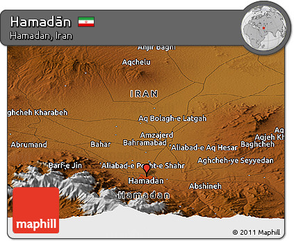 Physical Panoramic Map of Hamadān