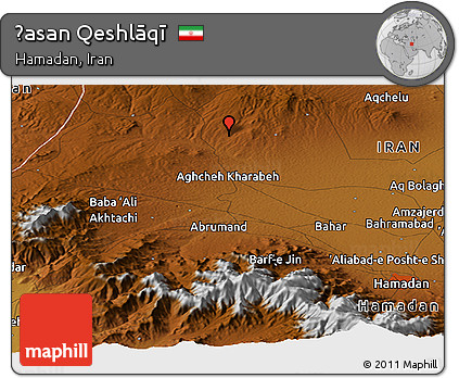 Physical Panoramic Map of Ḩasan Qeshlāqī