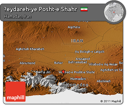 Physical Panoramic Map of Ḩeydareh-ye Posht-e Shahr
