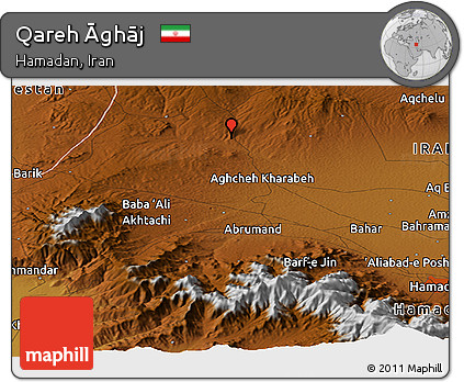 Physical Panoramic Map of Qareh Āghāj