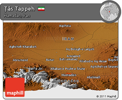 Physical Panoramic Map of Ţās Tappeh